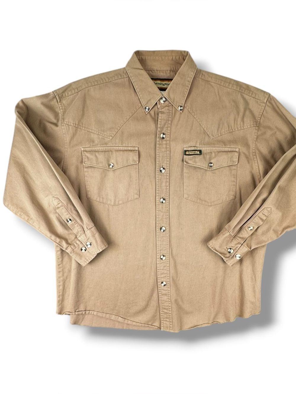 Remington Outdoors Tan Cotton Canvas Field Shirt with Utility Pockets Size Large